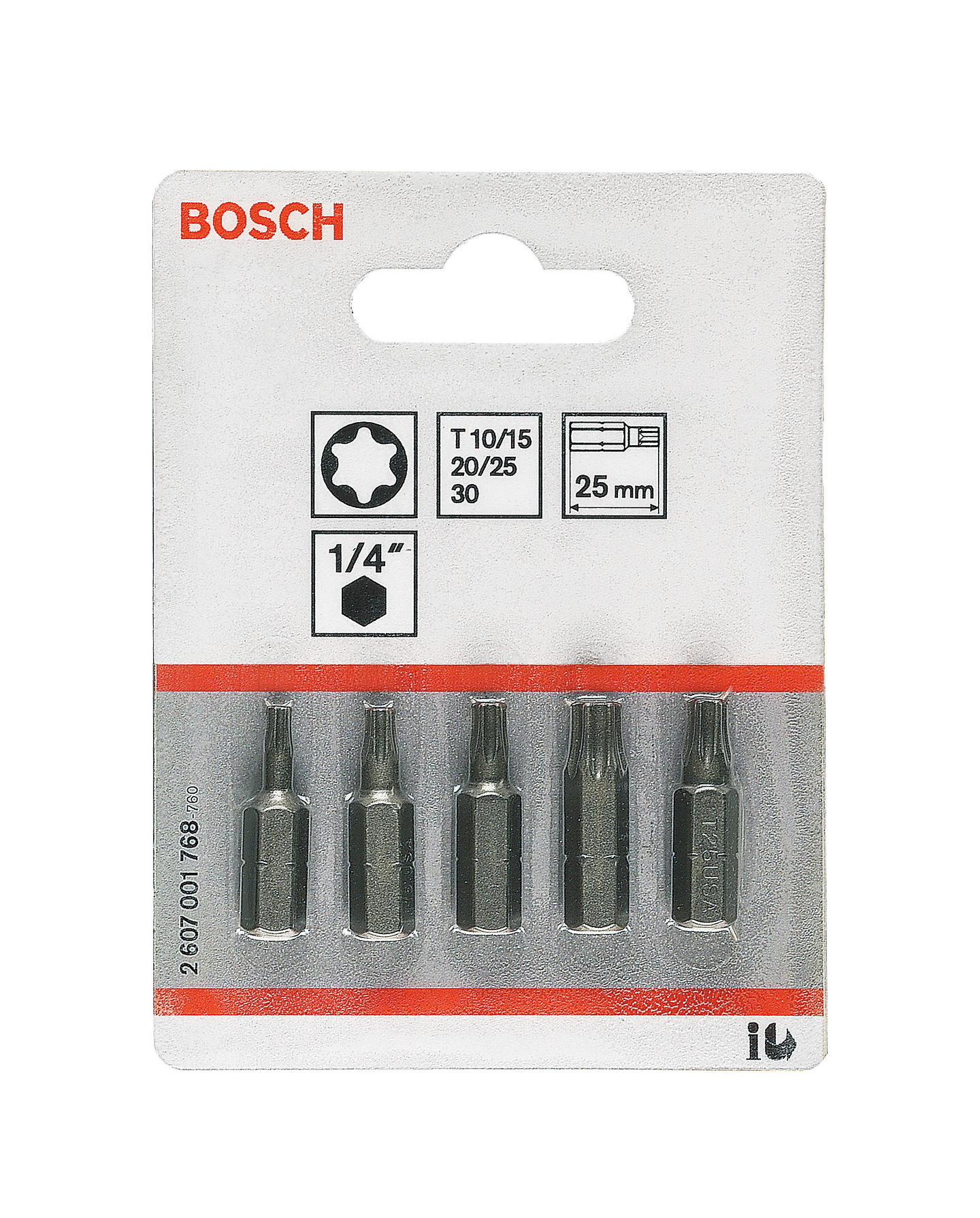 Ruuvauskärkisarja Bosch Torx 25mm 5-os. TX10/15/20/25/30