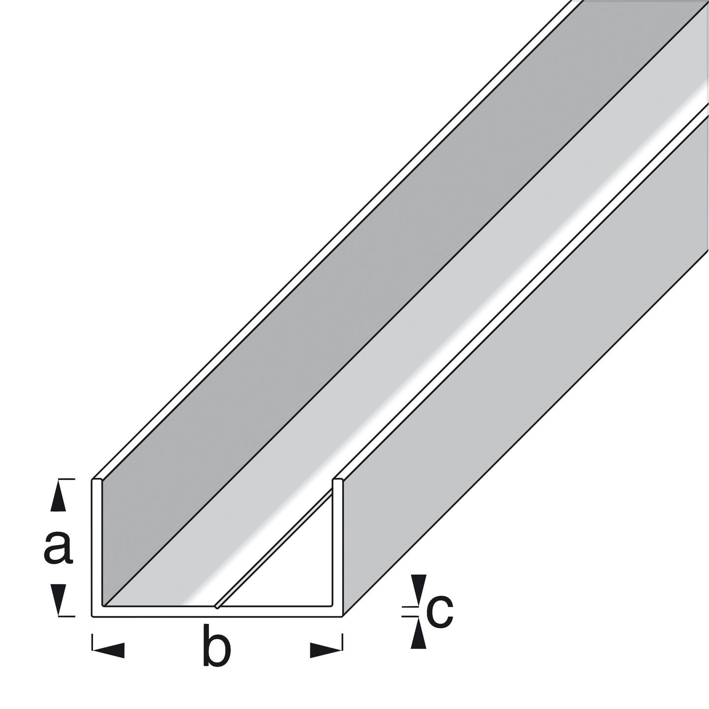 U-profiili Alfer 19,5x11,5x1,5mm alumiini 1m