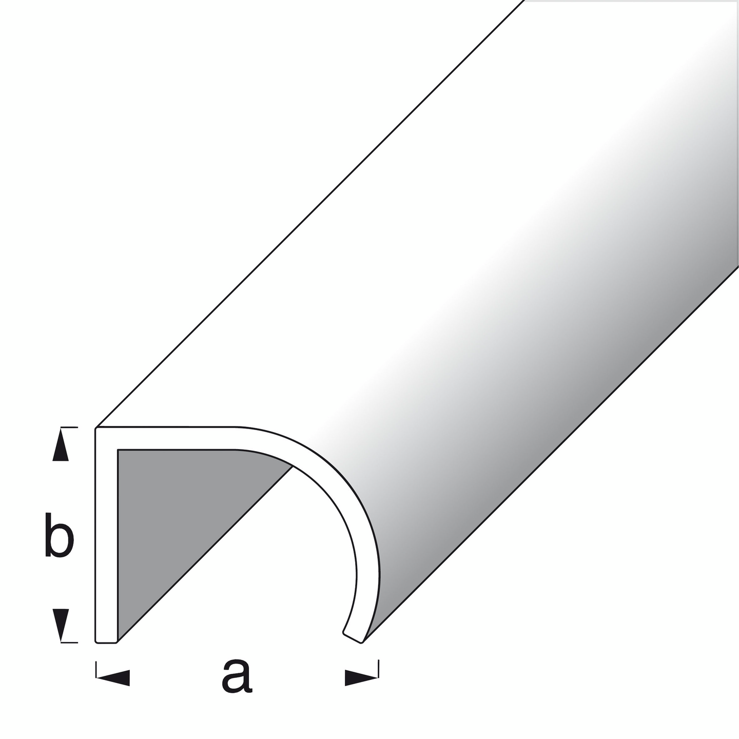 Kahvalista Alfer 25x19x2mm hopeaeloksoitu alumiini  1m