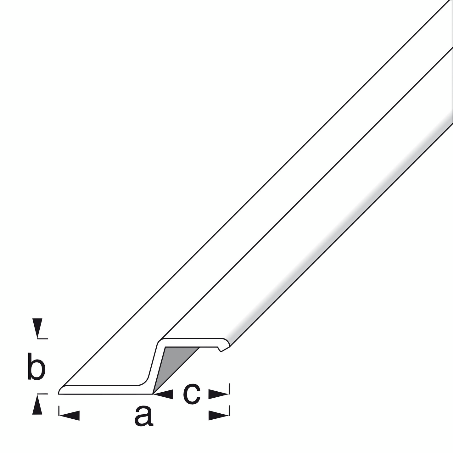 Kahvalista Alfer 40x13x18x2mm hopeaeloksoitu alumiini 1m