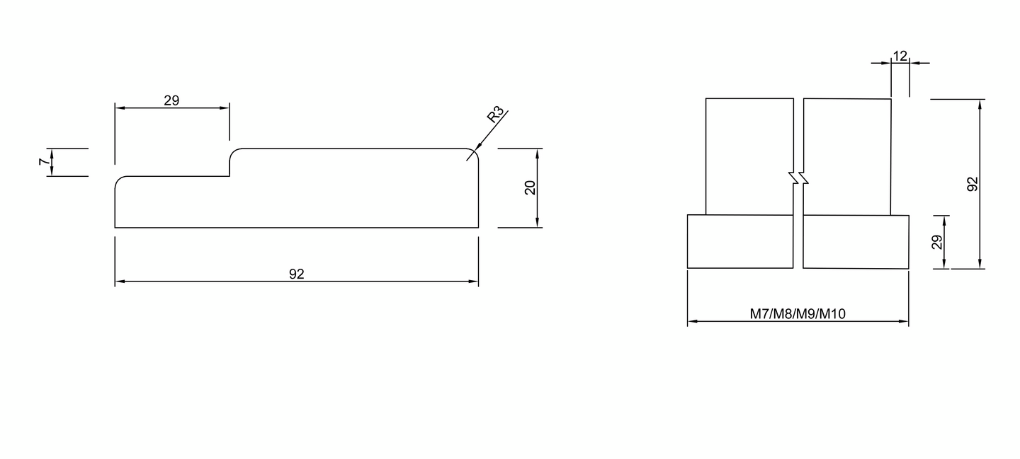 Irtokynnys 92/29 huullettu M10 93cm koivu