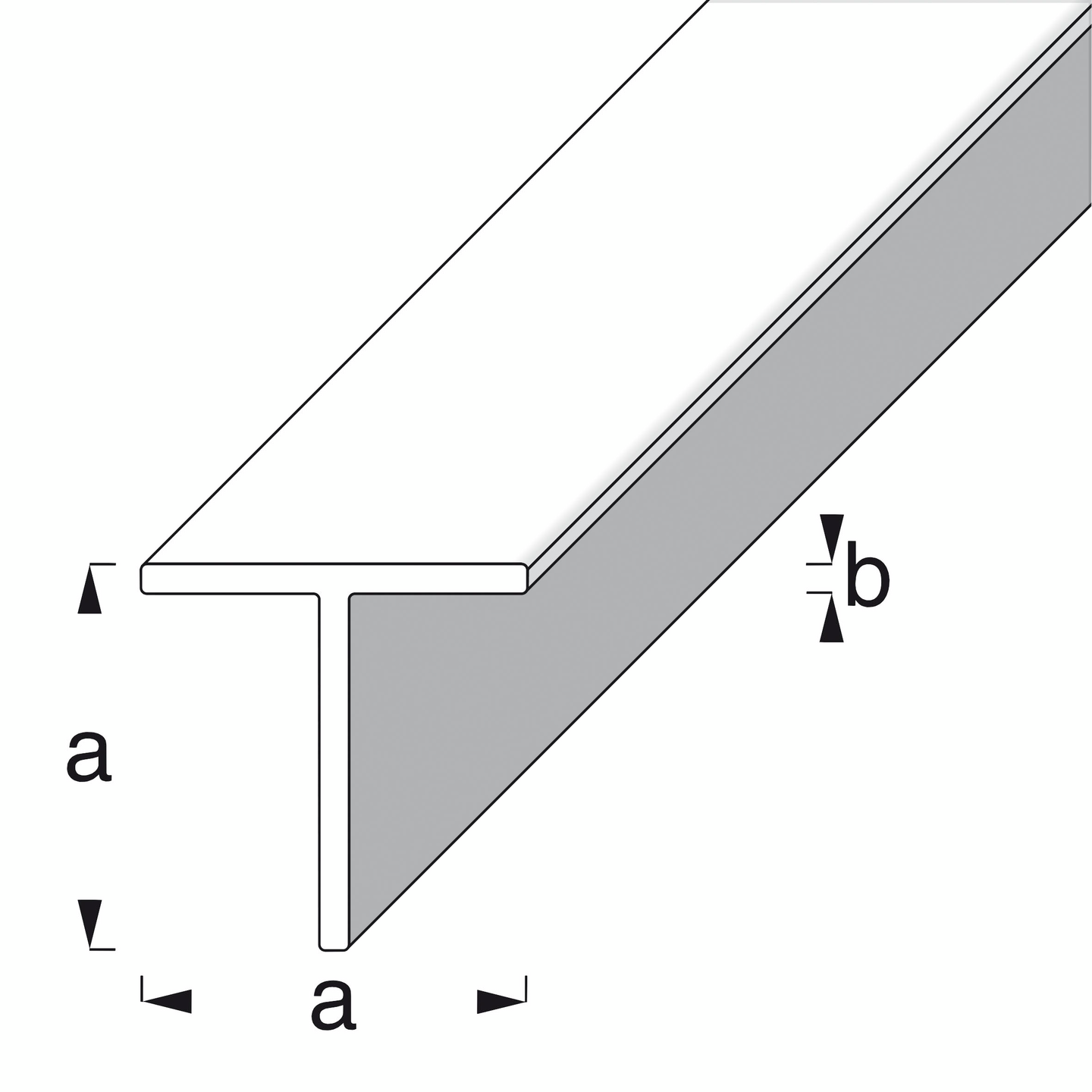T-lista 11,5x11,5x1,5mm alumiini 1m