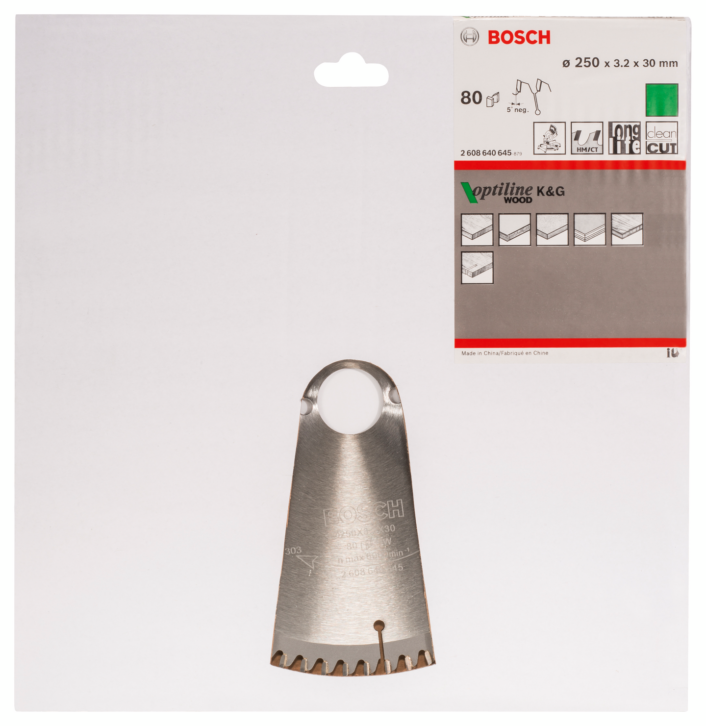 Pyörösahanterä Bosch 250x3,2x30mm Z-80 puu