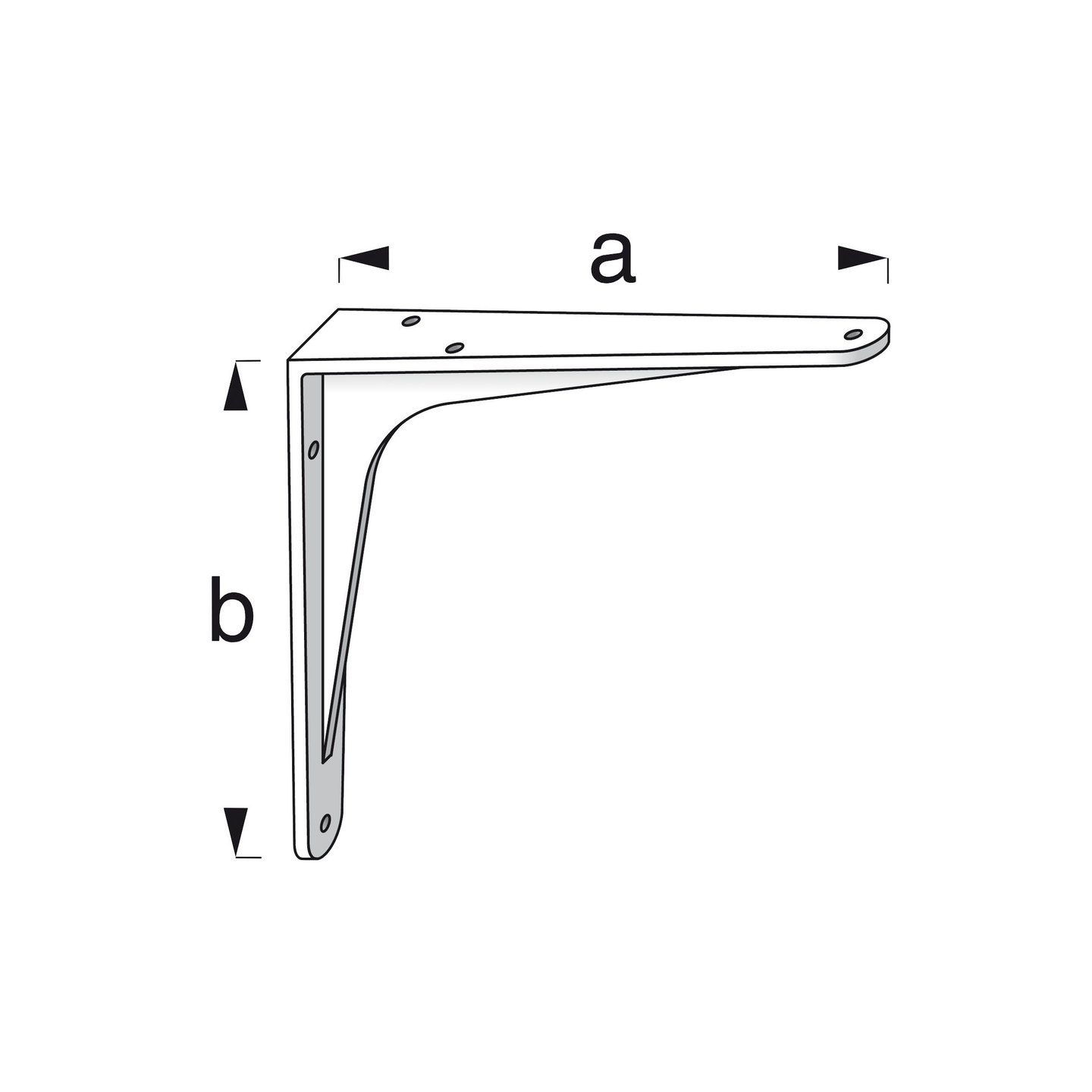 Hyllynkannatin Alfer 200x173mm alumiinivalu valkoinen