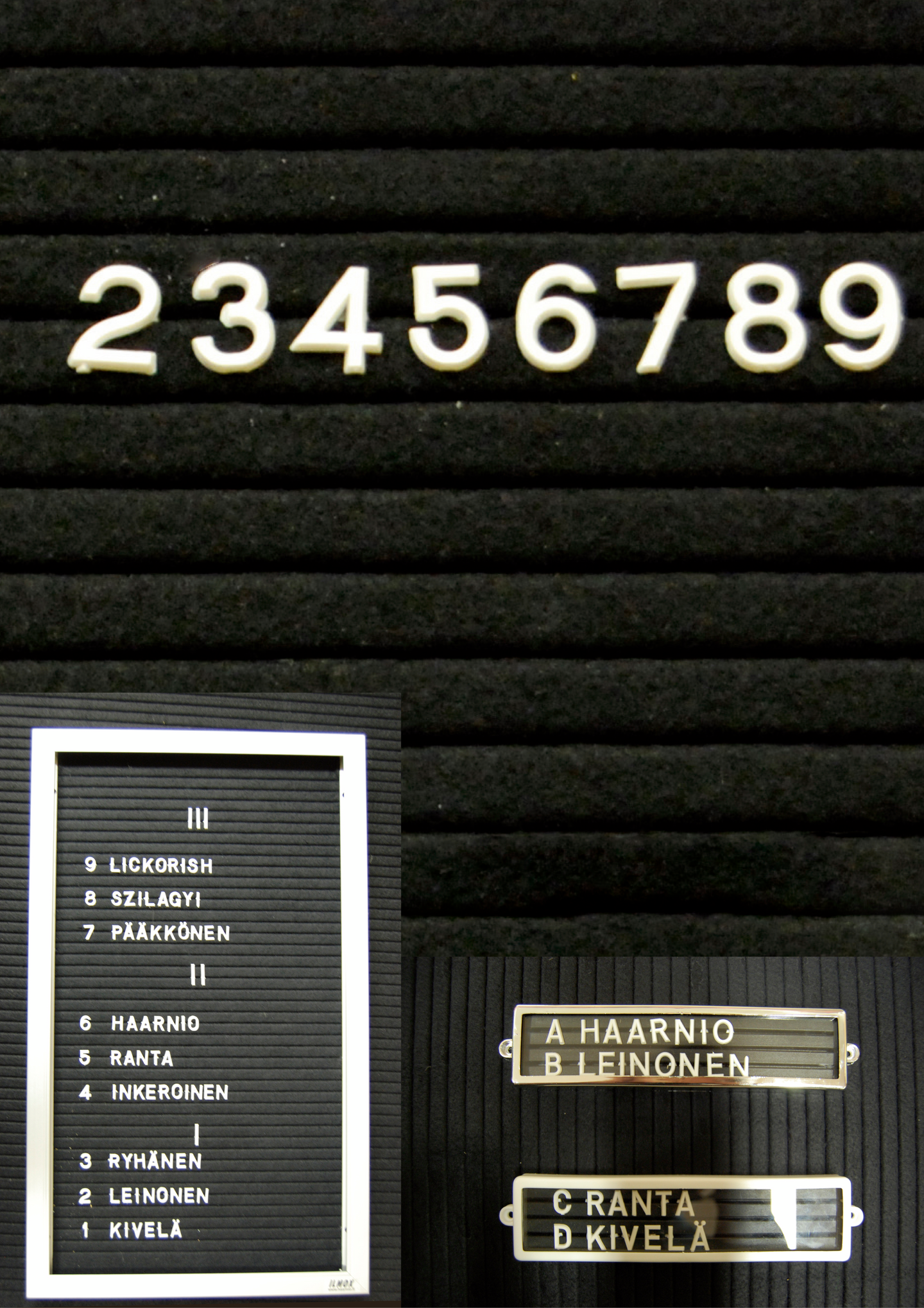 Muovinumerolajitelma 13mm monipakkaus