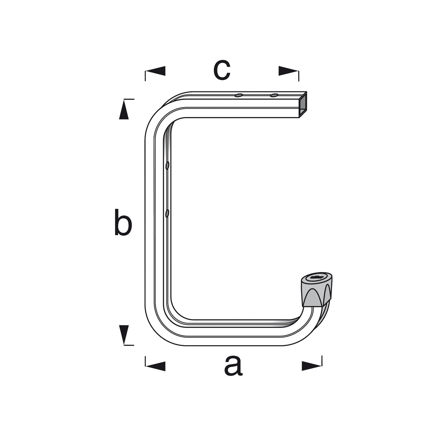 Varastokoukku seinä/katto Alfer 150x255x155mm