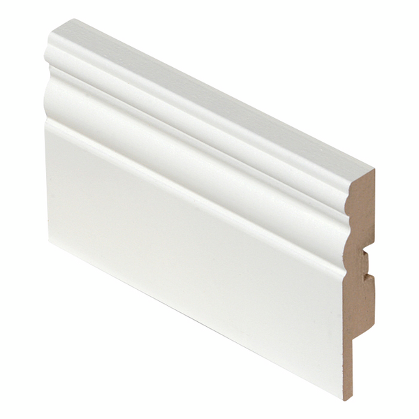 Jalkalista 19x95x2800mm MDF valkoinen antiikki johtoura 384-00