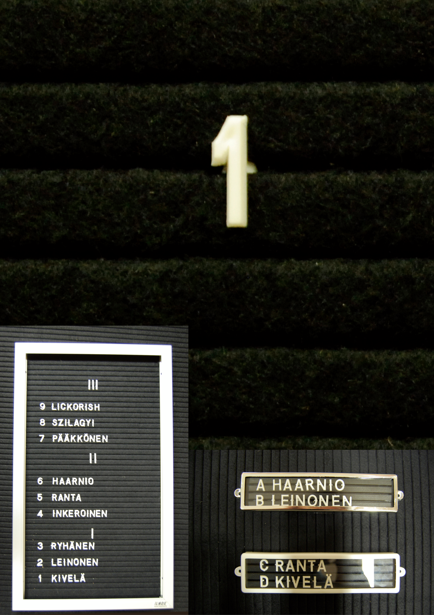 Muovinumero 1 13mm valkoinen