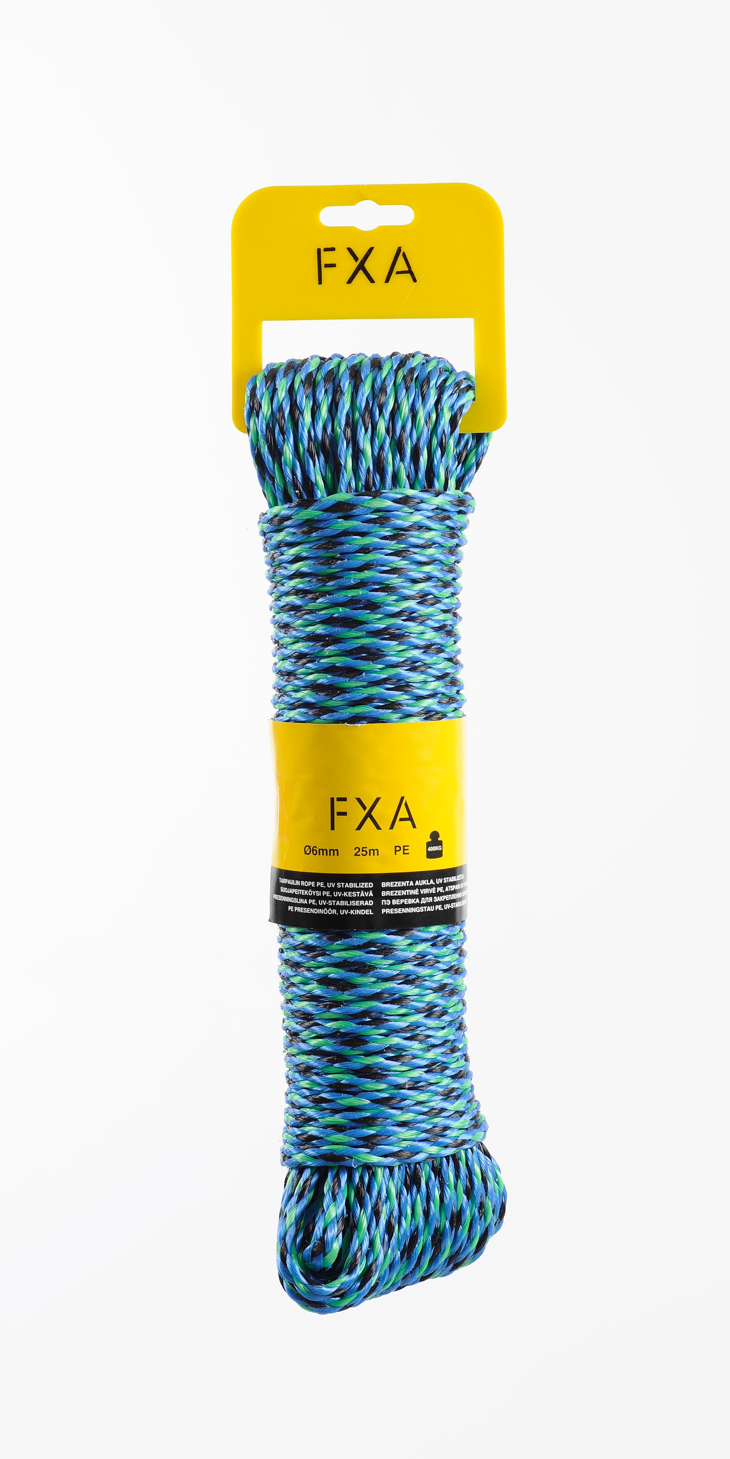 Köysi FXA kevytpeitteelle 6mmx25m sini-viher-musta