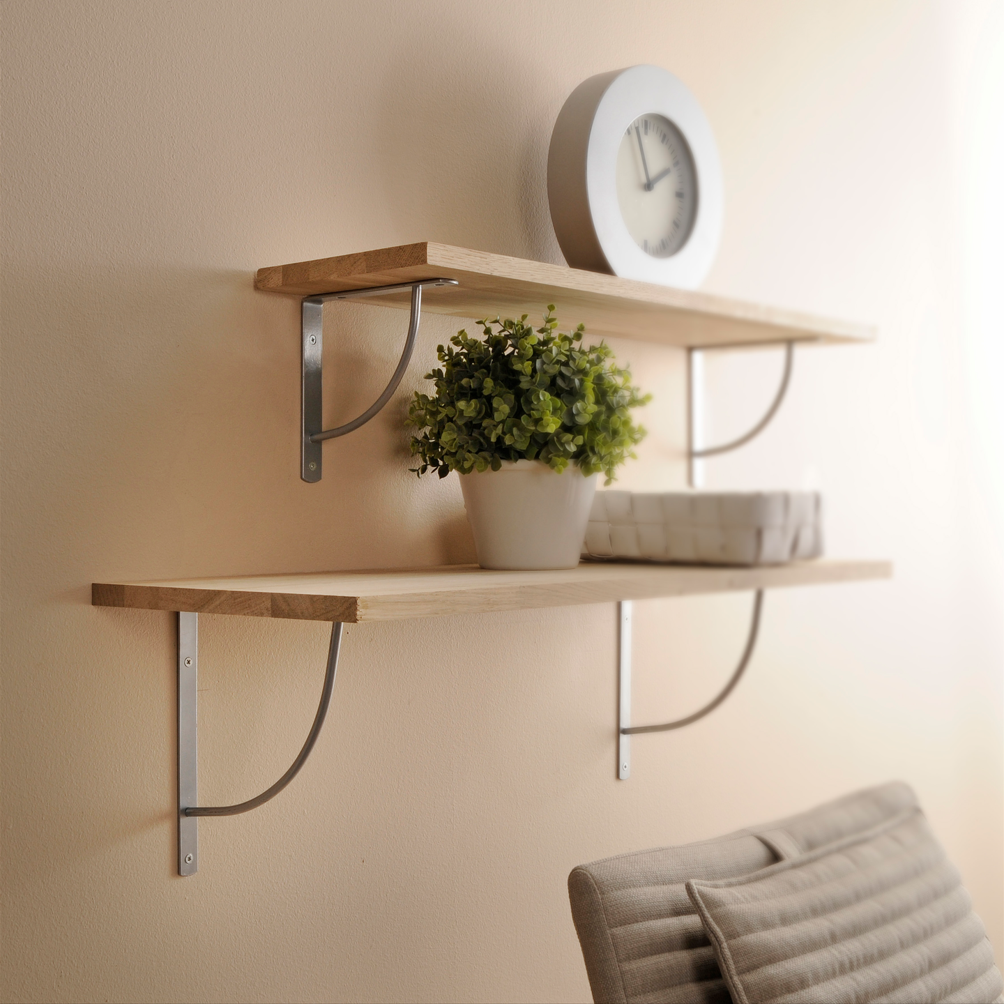 Hyllynkannatin Cello FL6006 170x170x20 harjattu kromi