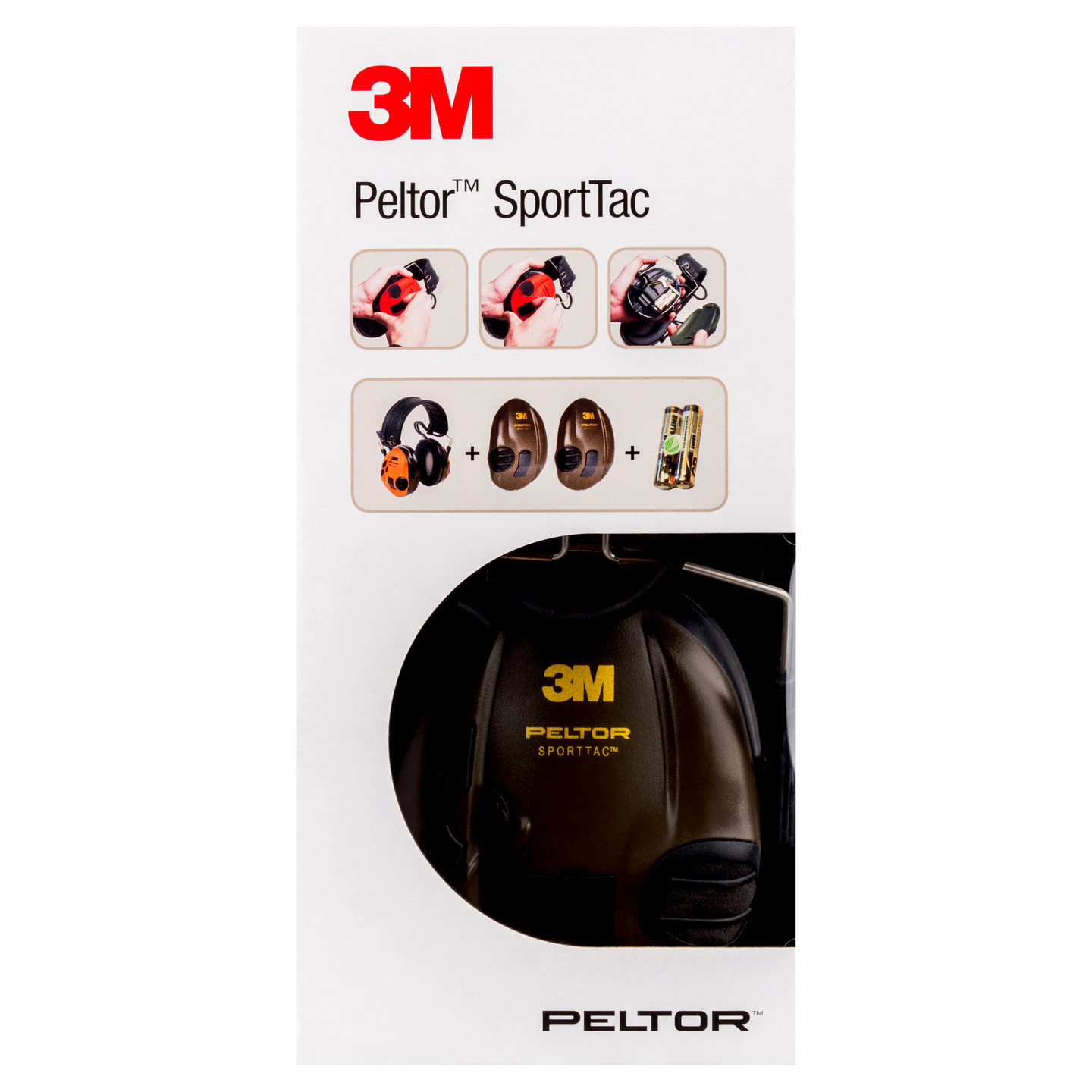 HÖRSELKÅPA 3M MT16H210F SPORTTAC, MT16H210F478GN HUNT PELTOR