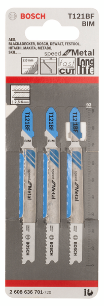 Pistosahanterä Bosch T 121 BF 3kpl