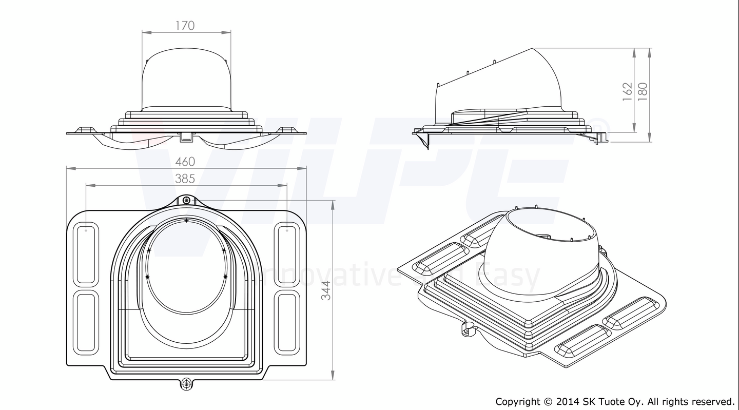 Kattoläpivientilevy VILPE Pelti harmaa