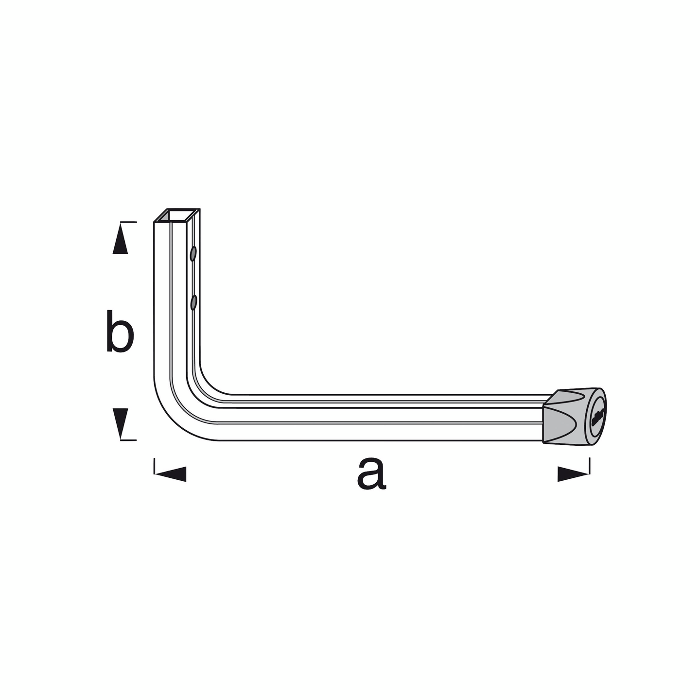 Varastokoukku seinä Alfer 230x130mm malli 2