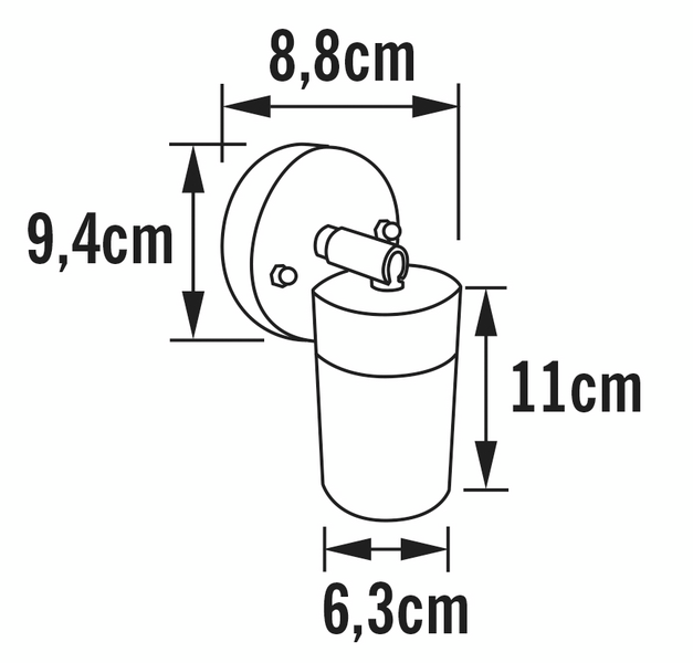 Ulkoseinävalaisin Konstsmide Modena musta GU10 suunnattava