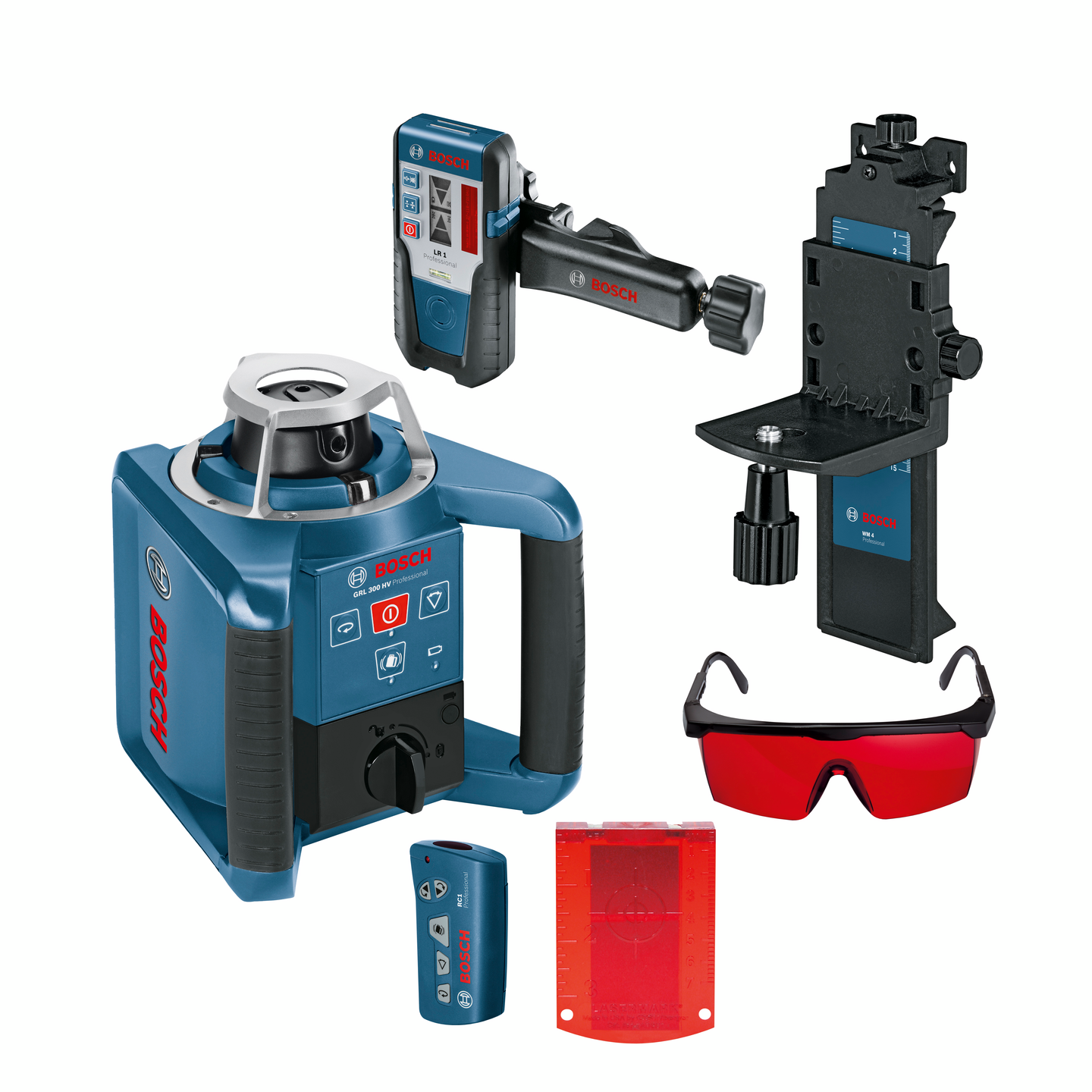 Pyörivä laser Bosch GRL 300 HV + LR1 + RC1