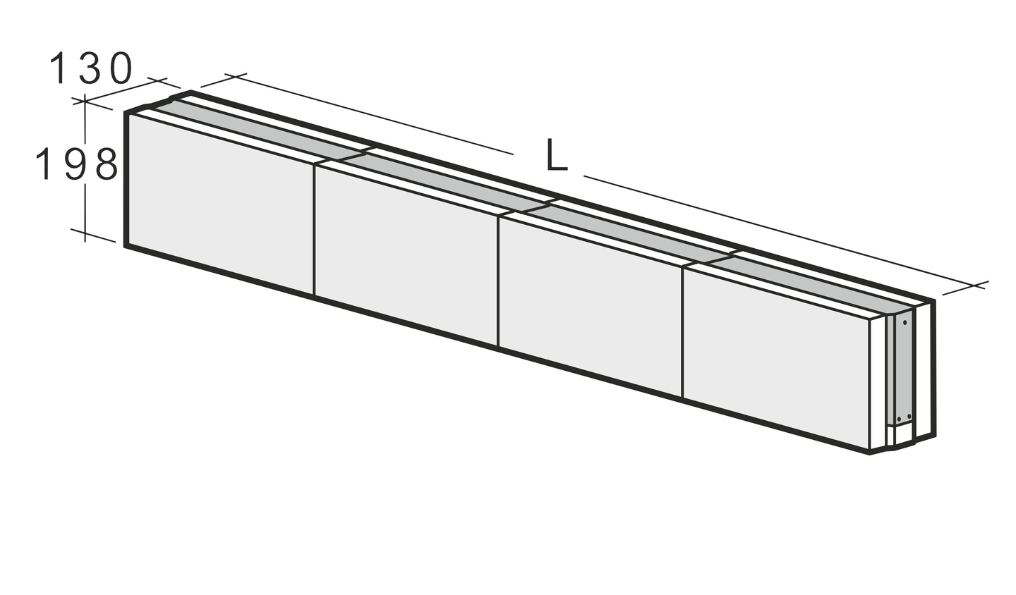 Runkopalkki Weber Kahi RH7 2100x130x198mm