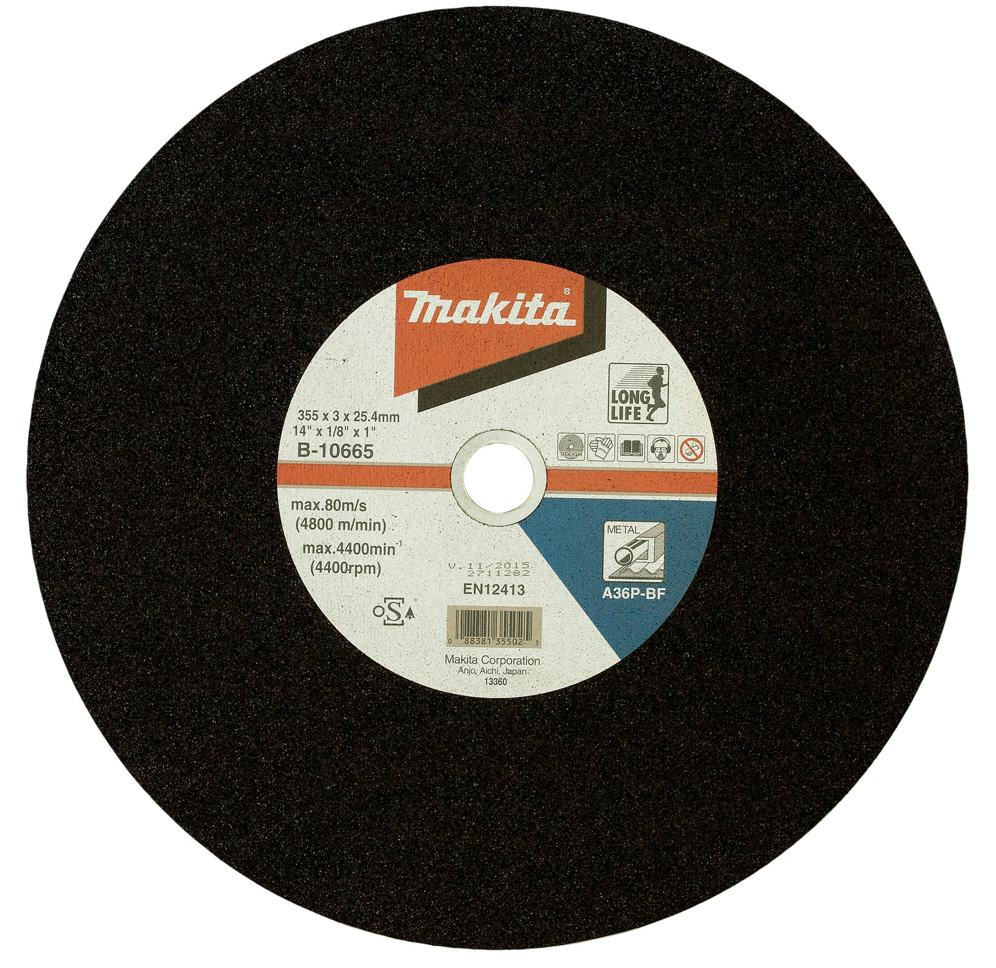 Katkaisulaikka Makita 355x3,0mm teräs, valurauta, 5kpl