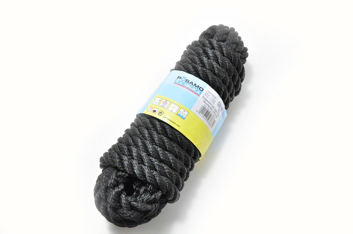 Köysi PÖSAMO polypropeeni 12mm silmukka kierretty musta