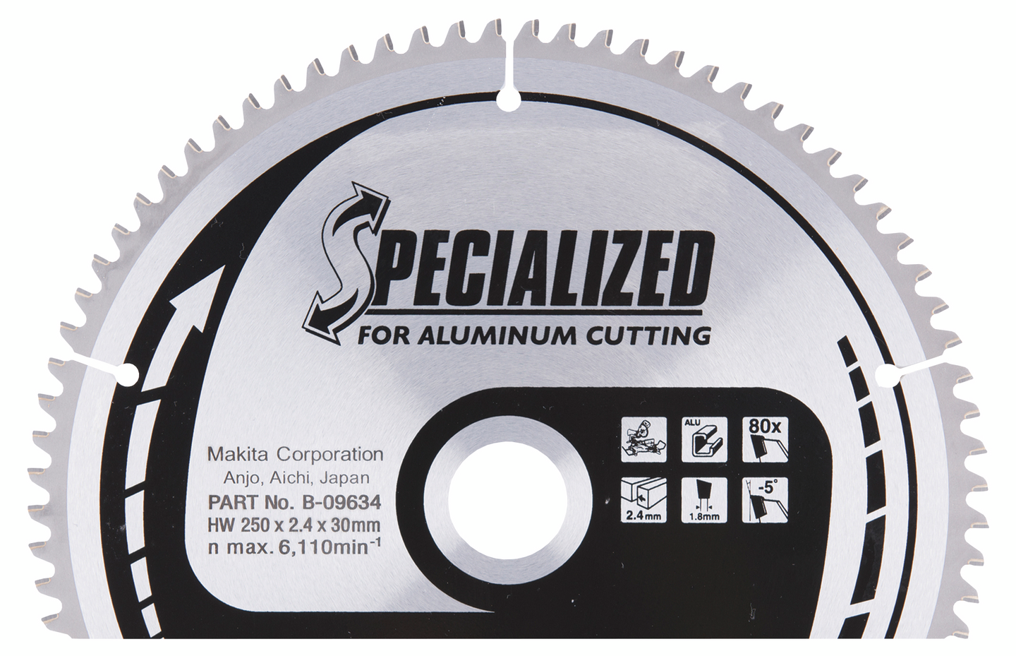 Pyörösahanterä Makita 250x30x2,4mm Z-80 B-09634