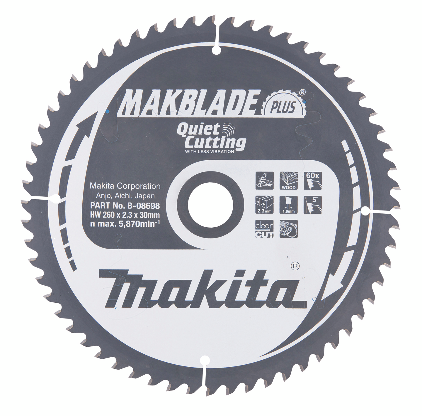 Pyörösahanterä Makita 260x30x2,3mm Z-60 B-08698