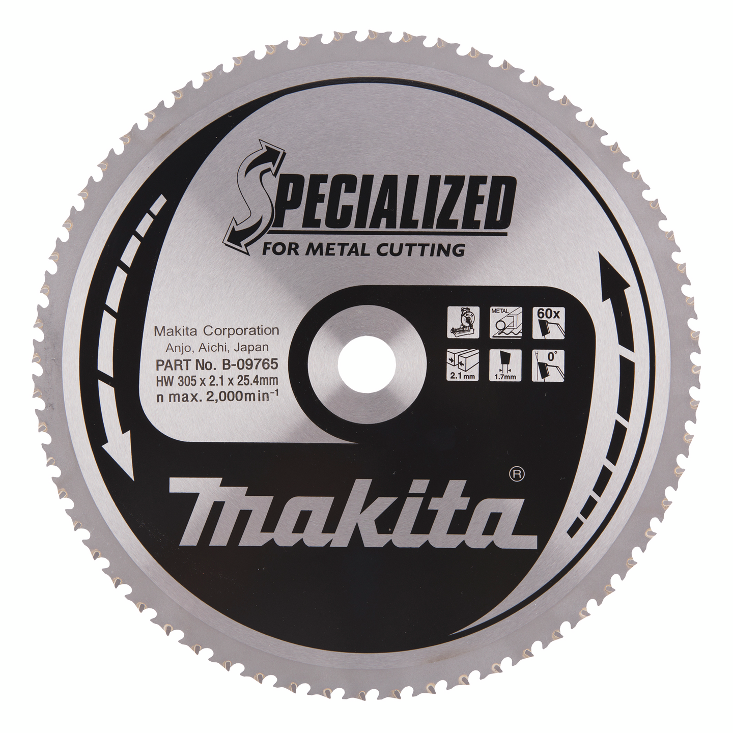 Pyörösahanterä Makita Specialized 305x25,4x2,1mm Z-60 teräs