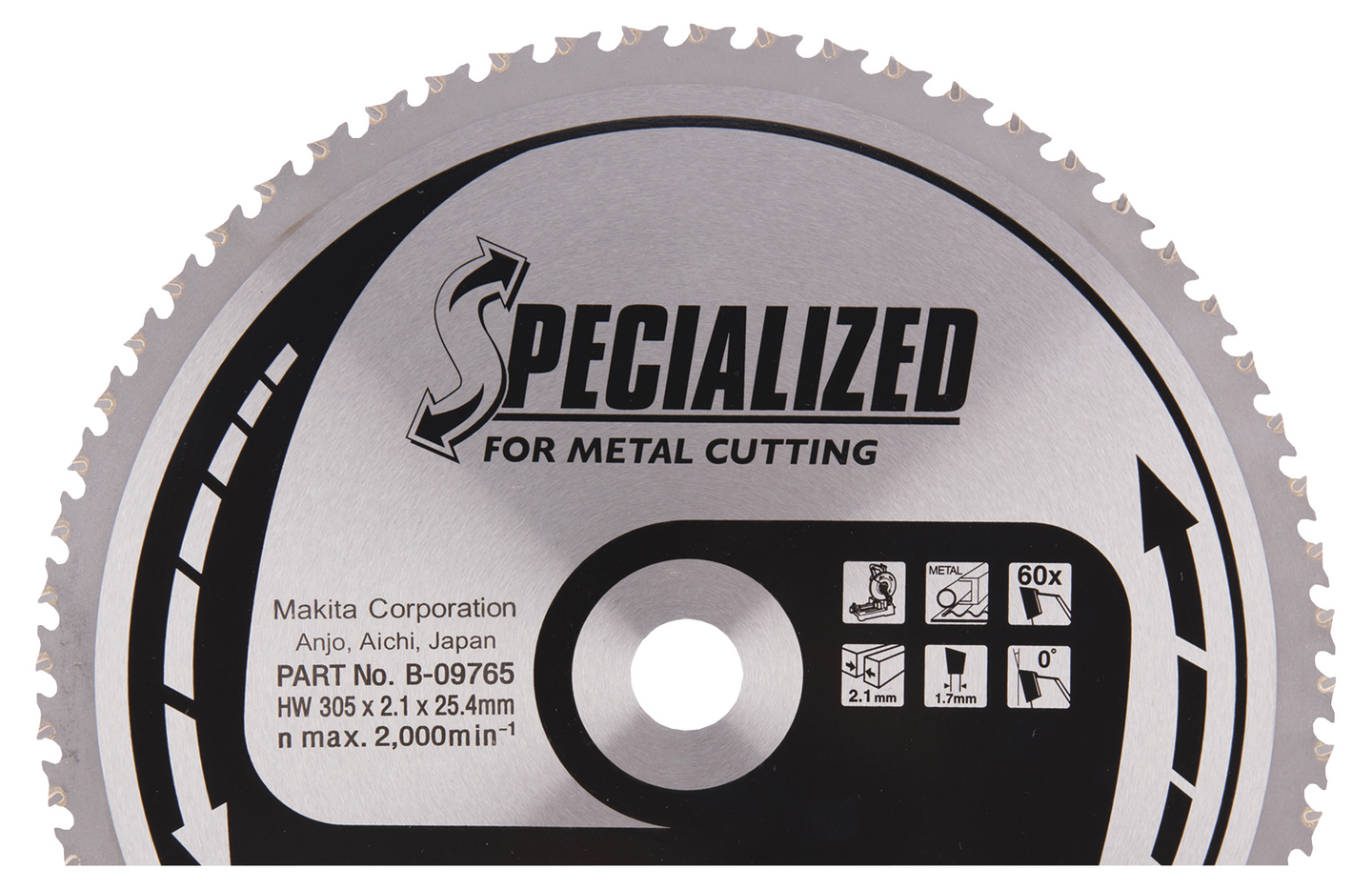 Pyörösahanterä Makita Specialized 305x25,4x2,1mm Z-60 teräs