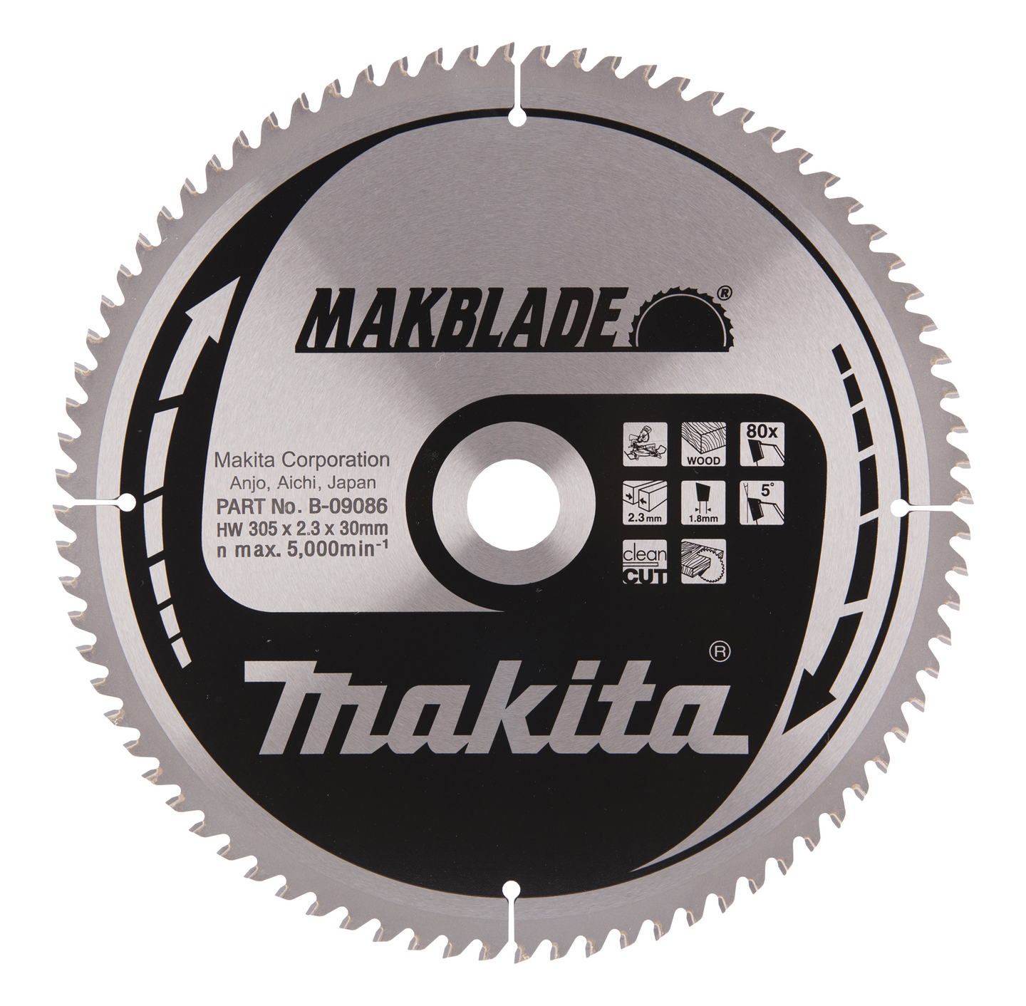 Pyörösahanterä Makita Makblade 305x30x2,3mm Z-80 puu