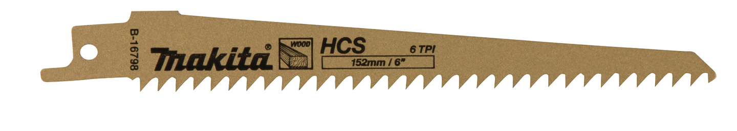 Puukkosahanterä Makita 150x1,25mm HCS 6TPI puu ja lastulevy 5kpl