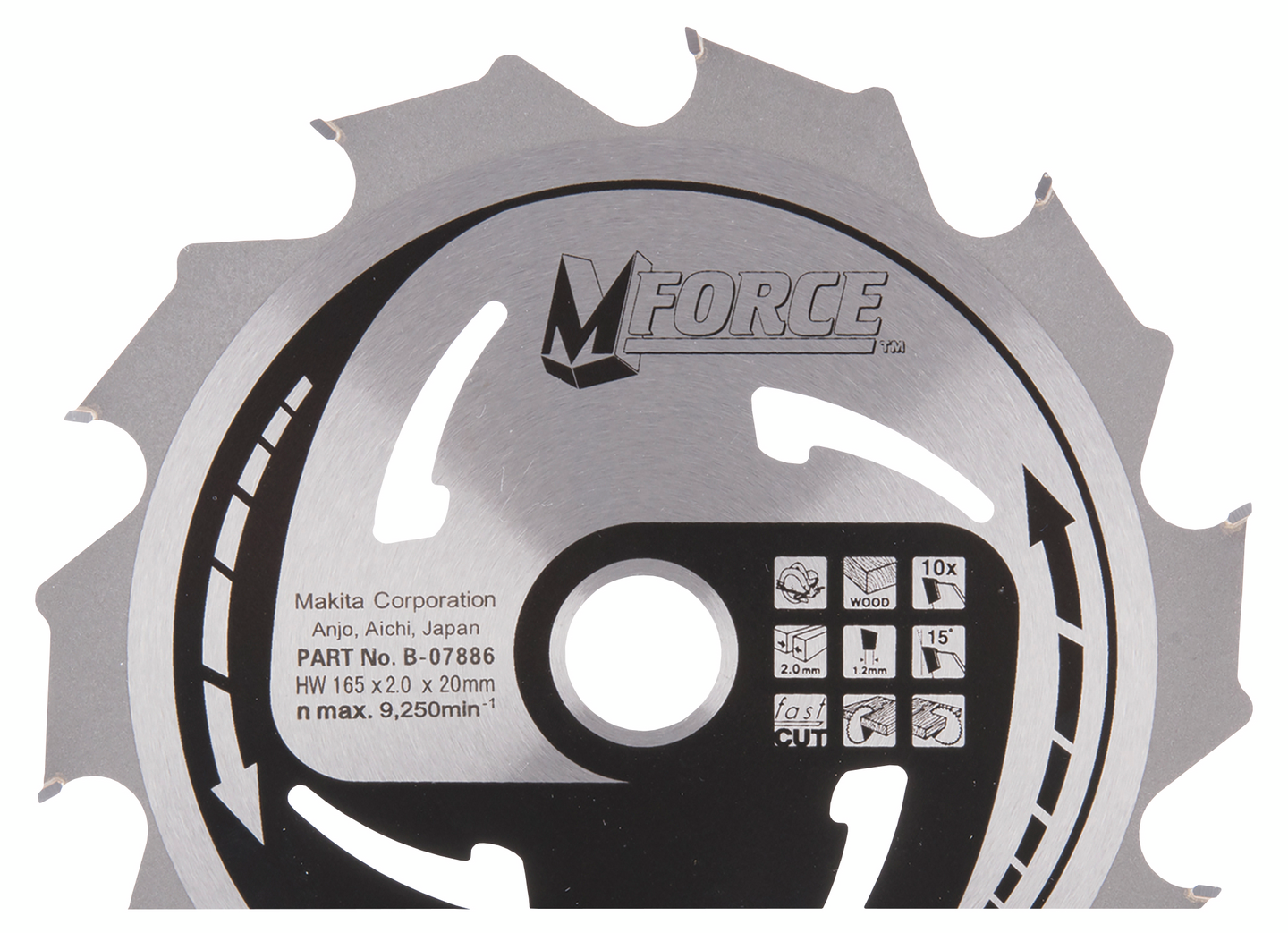 Pyörösahanterä Makita 165x20x2,0mm Z-10 B-07886