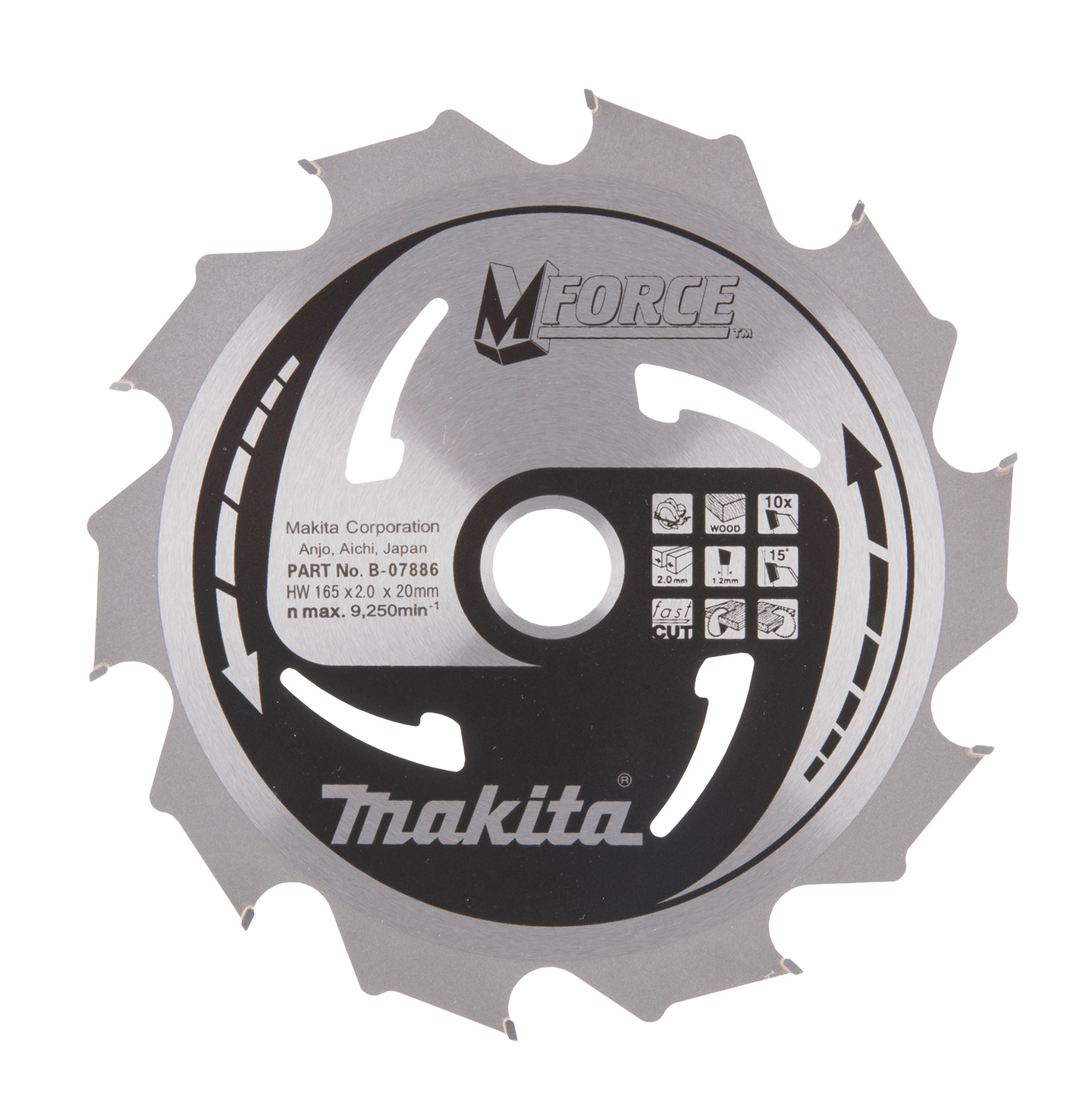 Pyörösahanterä Makita 165x20x2,0mm Z-10 B-07886