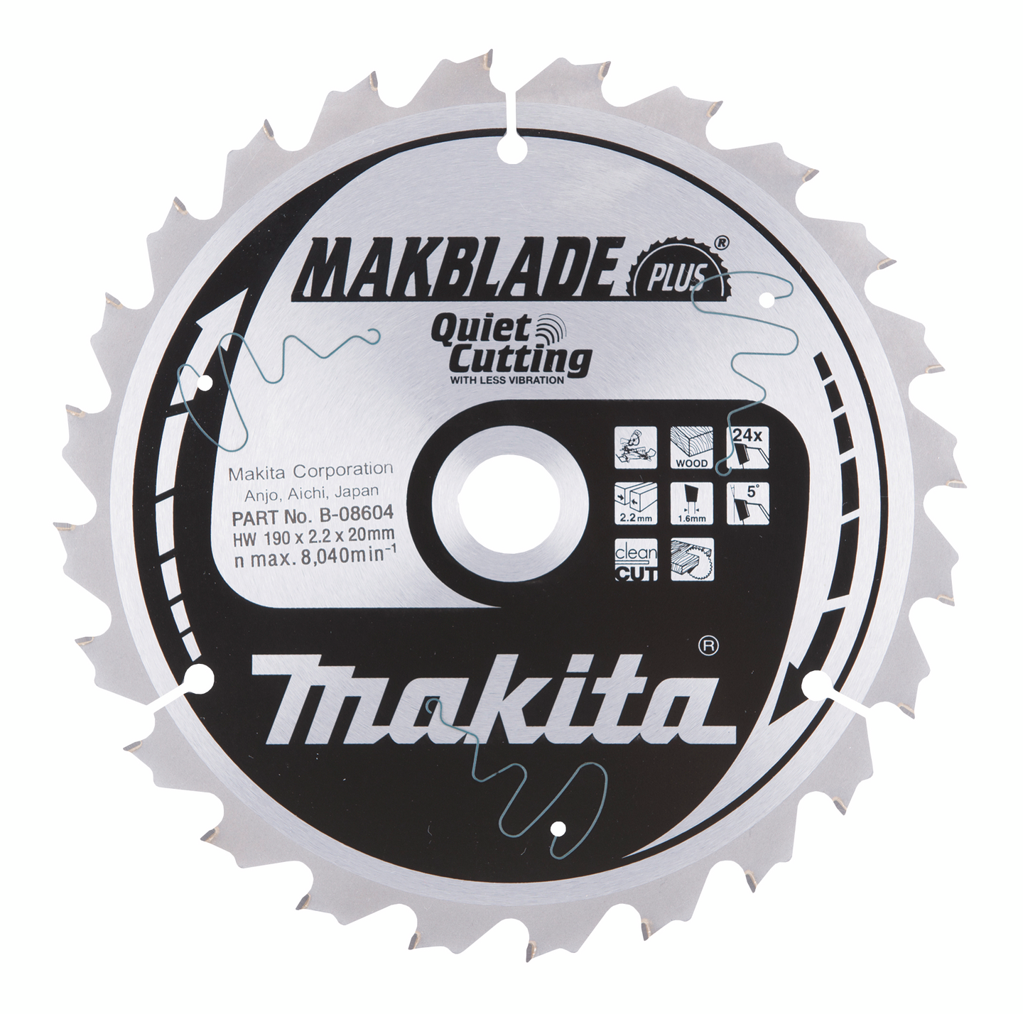 Pyörösahanterä Makita Makblade Plus 190x20x2,2mm Z-24 puu