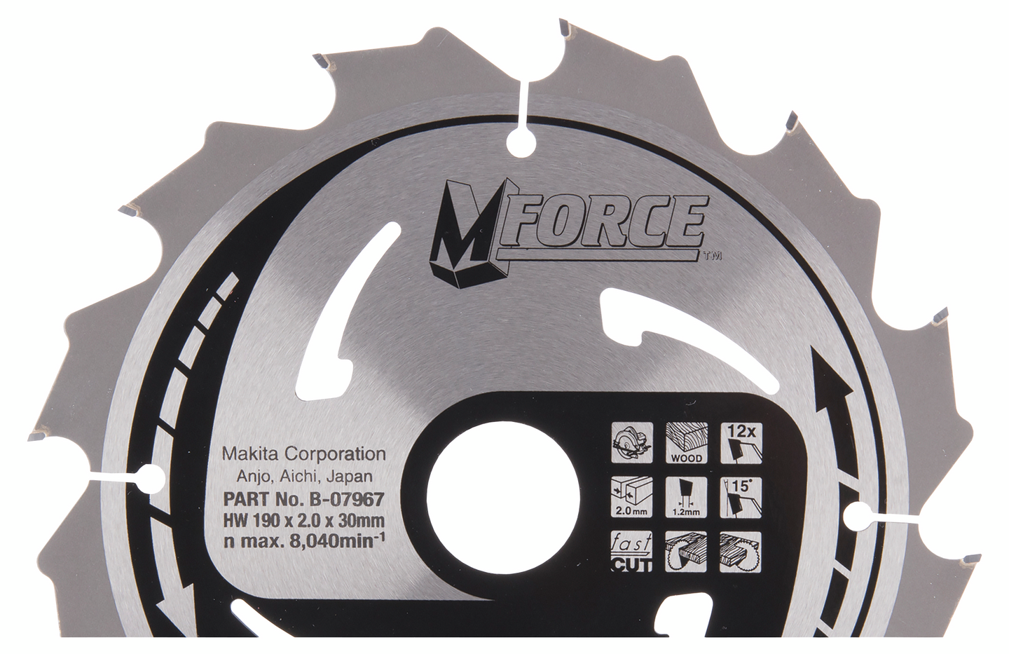 Pyörösahanterä Makita 190x30x2,0mm Z-12 B-07967