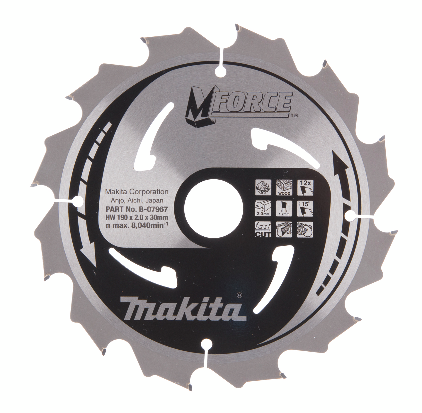 Pyörösahanterä Makita 190x30x2,0mm Z-12 B-07967