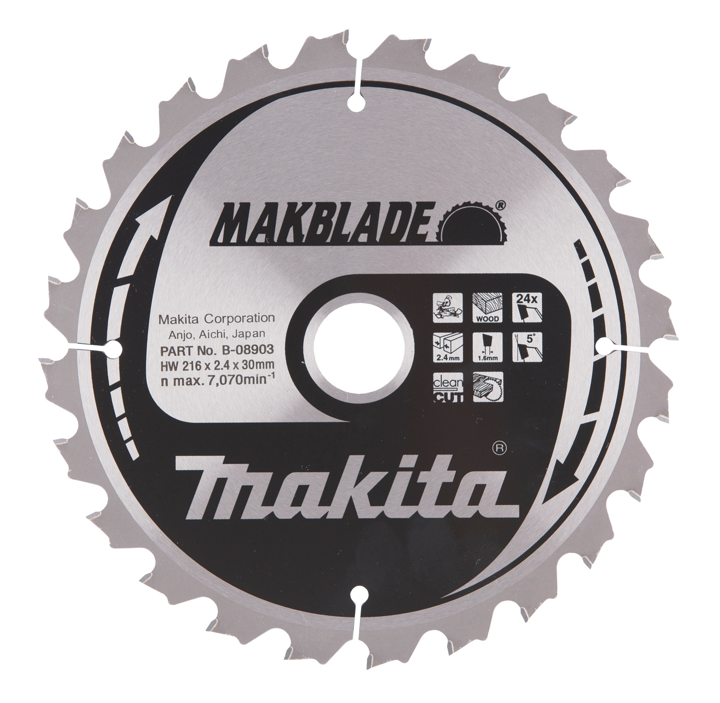 Pyörösahanterä Makita 216x30x2,4mm Z-24 B-08903