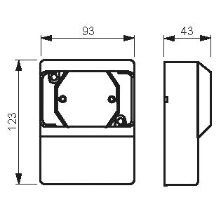 Lista-asennuskotelo ABB Jussi 2552L-212P 2-osainen 100mm