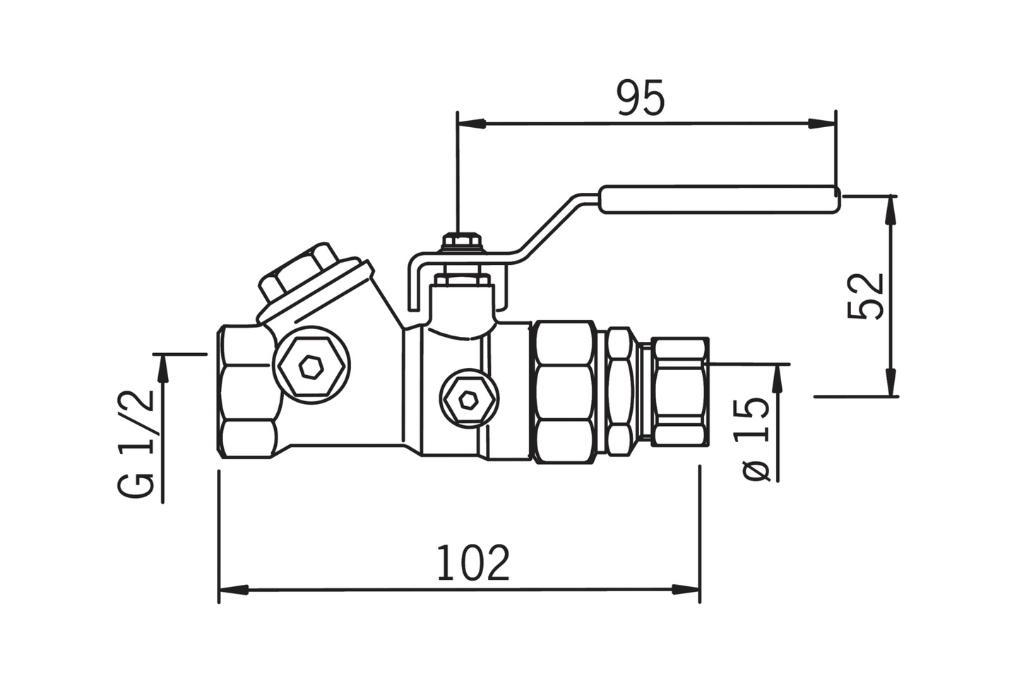 Pumppuventtiili Oras Osyrex 1/2-15 413015