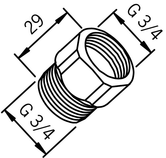 Yksisuuntaventtiili Oras 3/4 105302