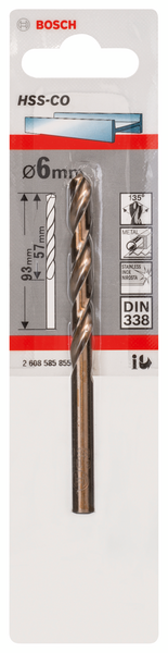 Metalliporanterä Bosch 6,0x93mm HSS-Co Standard Line