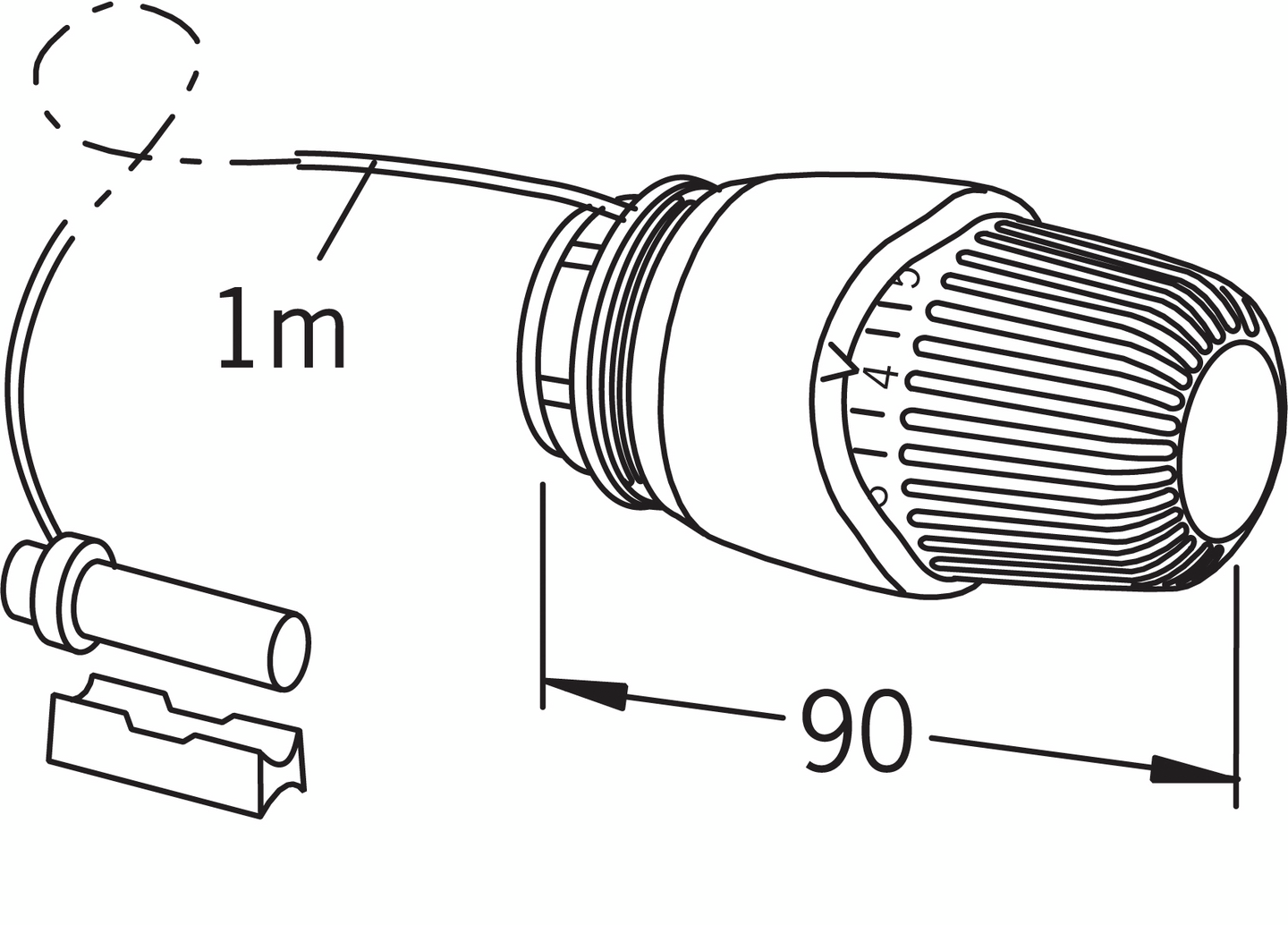 Säätöosa irtoanturi 1m Oras 446301