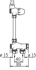 Venttiiliyhdistelmä Oras Stabila 46 1-2 putkikytkentä