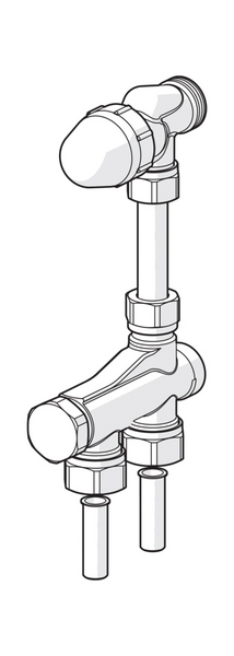 Venttiiliyhdistelmä Oras Stabila 46 1-2 putkikytkentä