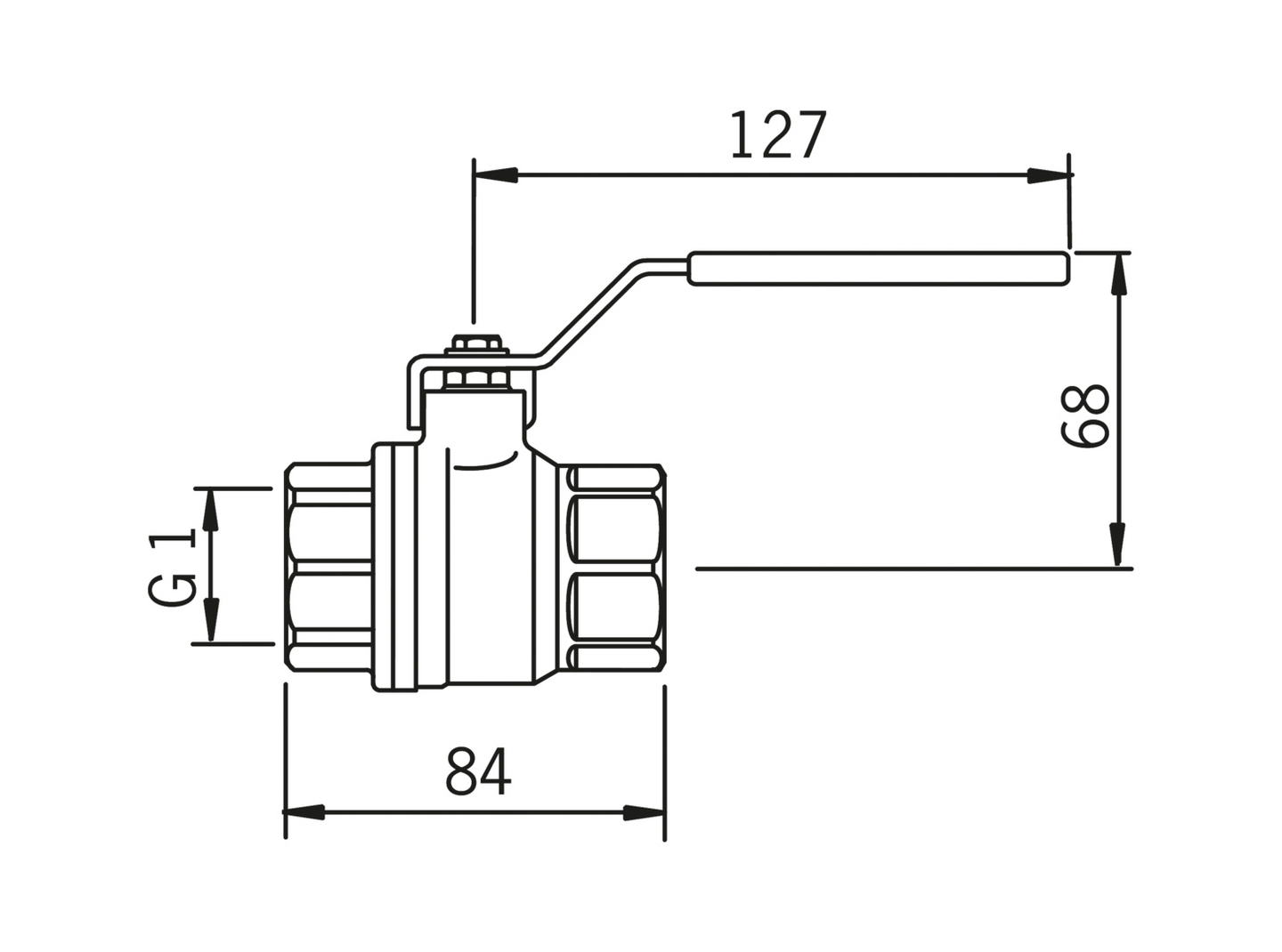 Palloventtiili Oras NS25 erikoismessinki sisäkierre