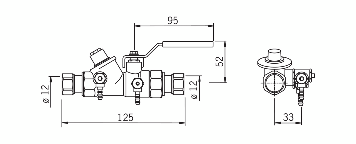 Linjasäätöventtiili Oras Osymax CU 12 412012