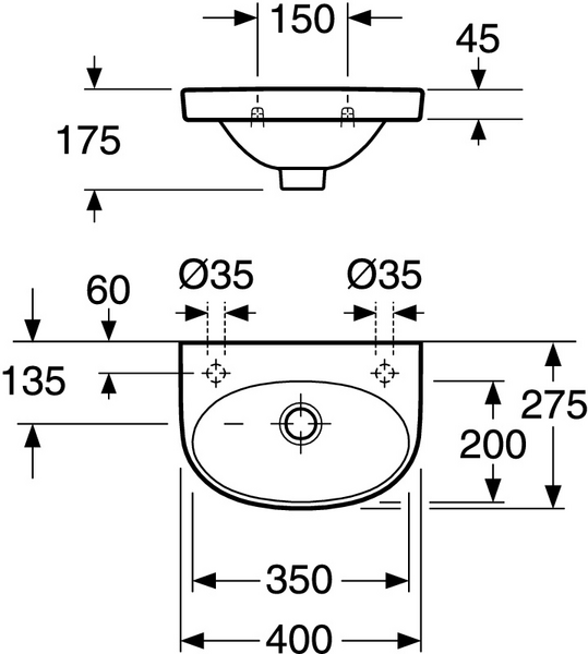 Pesuallas Gustavsberg Nautic 5540 400 oikea 55409R01