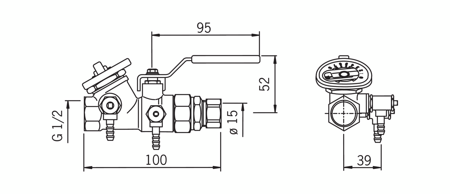 Pumpun säätöventtiili Oras dn15 1/2-1 411015