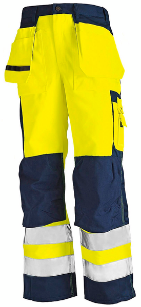 Riipputaskuhousut Blåkläder Hi-Vis 153318603389 keltainen-tummansininen