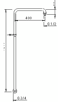 Suihkuputki Oras 124cm 231021