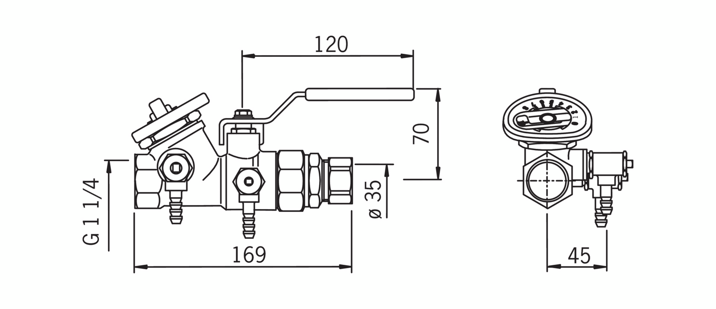 Pumpun säätöventtiili Oras dn32 1¼-35 411035