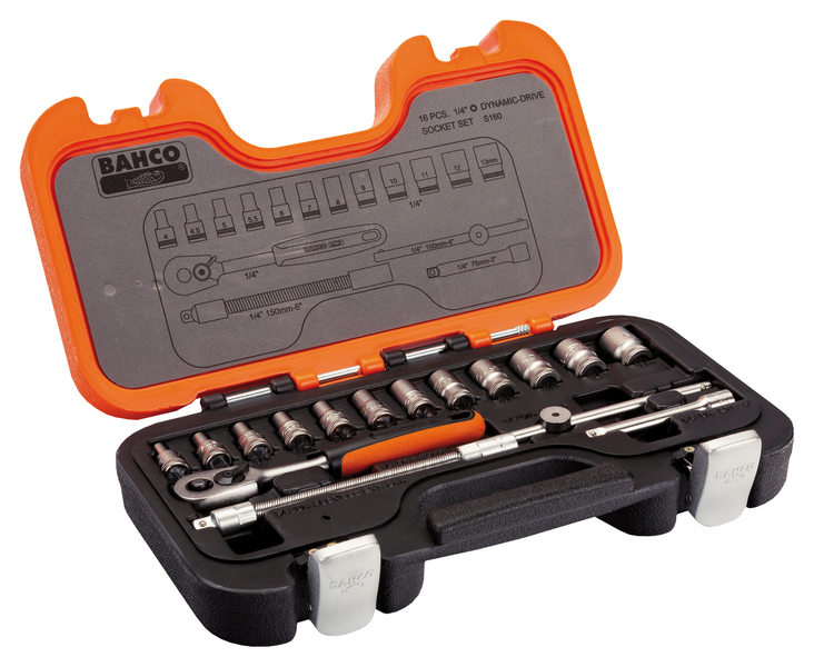 Hylsysarja Bahco S160 1/4in 16-osainen